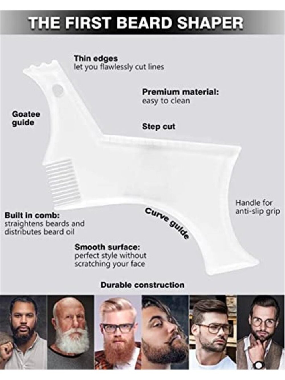 Beard Shaping & Styling Tool With Comb for Perfect line up & Edging For - Picture 2 of 7